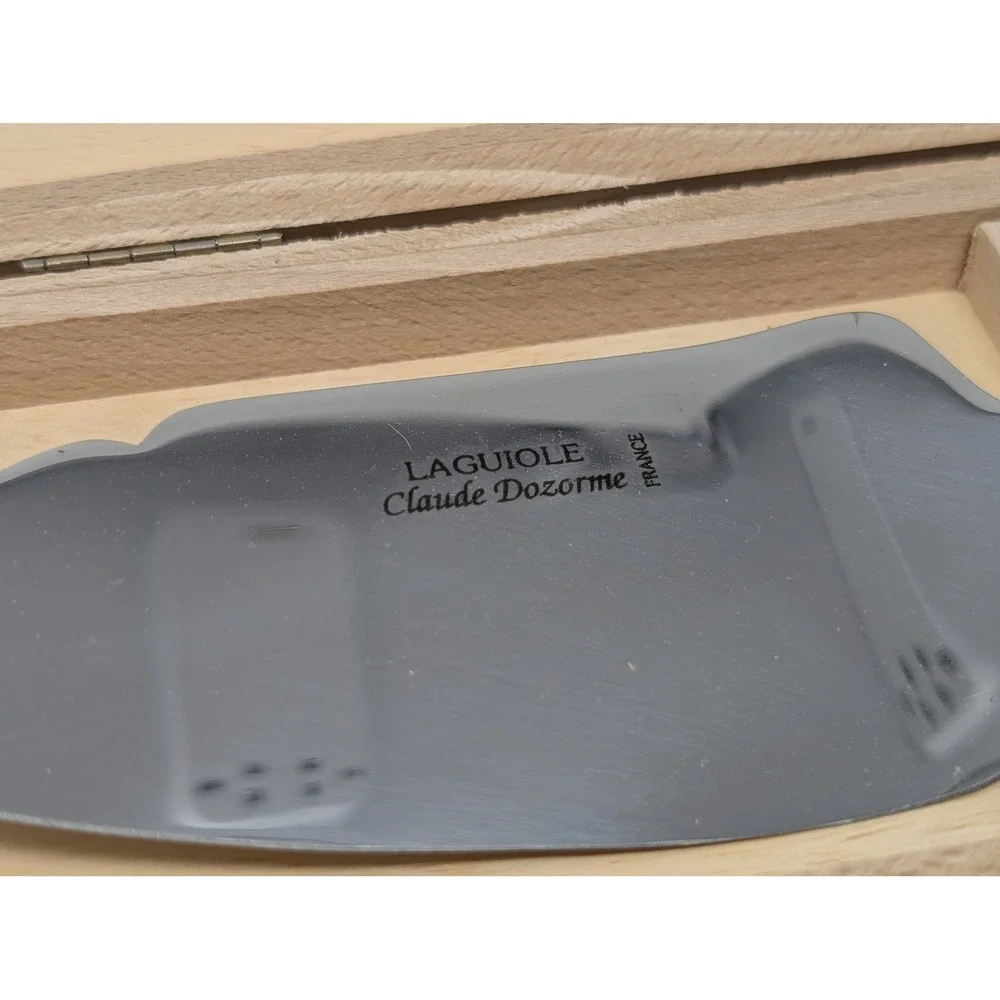 Claude Dozorme Laguiole Cake Server Blue Handle France Stainless Steel Boxed‎